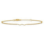 Leslie's 14K Polished Wavy Bar 9in Plus 1in ext. Anklet - Image 3