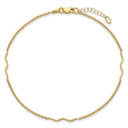 Leslie's 14K Polished Wavy Bar 9in Plus 1in ext. Anklet - Image 4