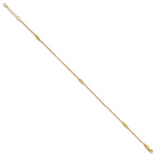 Leslie's 14K Polished and Dia-cut 9in Plus 1in ext. Anklet - Image 2