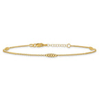 Leslie's 14K Polished and Dia-cut 9in Plus 1in ext. Anklet - Image 3