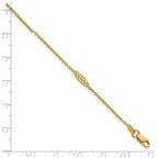 Leslie's 14K Polished and Dia-cut 9in Plus 1in ext. Anklet - Image 5