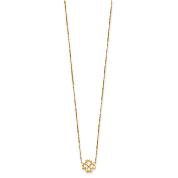 Leslie's 14K Polished 4-Leaf Clover w/2in ext. Necklace - Image 2