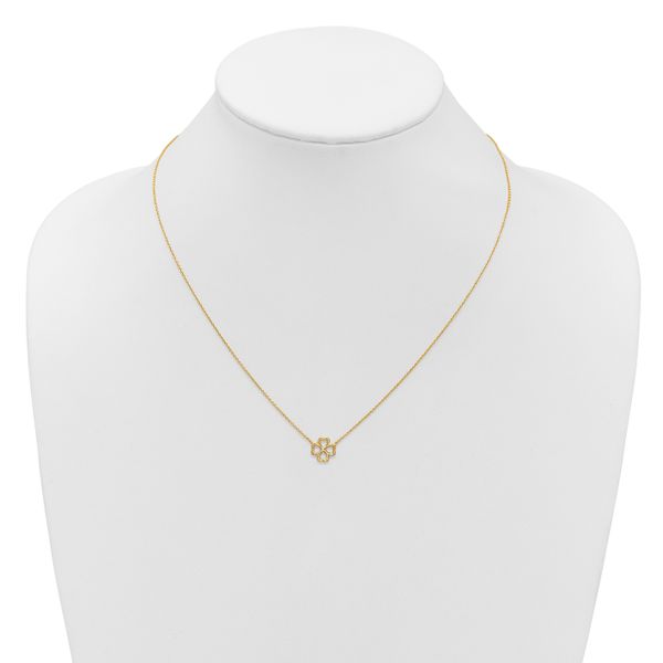 Leslie's 14K Polished 4-Leaf Clover w/2in ext. Necklace - Image 3