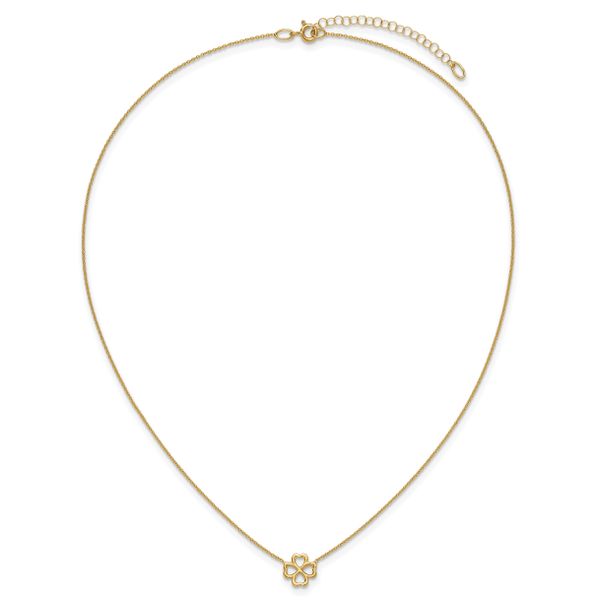Leslie's 14K Polished 4-Leaf Clover w/2in ext. Necklace - Image 4