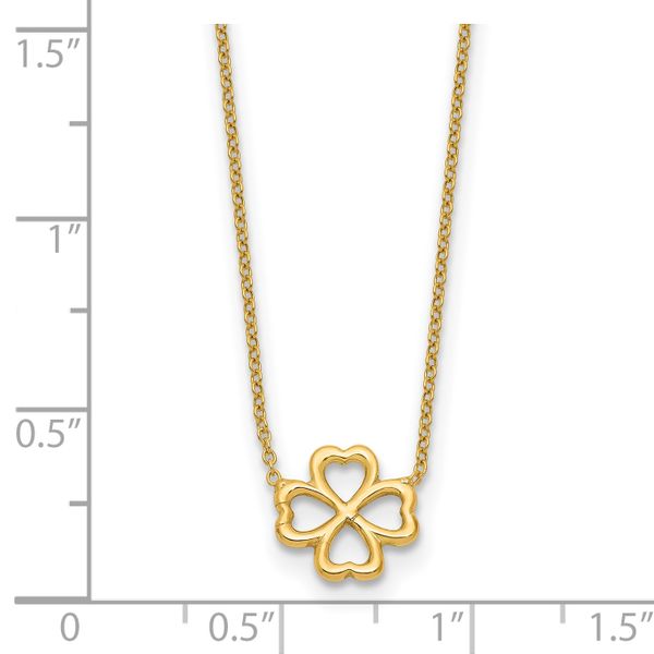 Leslie's 14K Polished 4-Leaf Clover w/2in ext. Necklace - Image 5