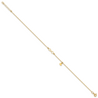 Leslie's 14K Polished Infinity/Dangle Heart 9in Plus 1in ext. Anklet - Image 2