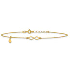 Leslie's 14K Polished Infinity/Dangle Heart 9in Plus 1in ext. Anklet - Image 3