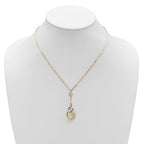 Leslie's 14K Two-tone Polished Circle Link Accent w/1in ext. Necklace - Image 3