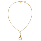 Leslie's 14K Two-tone Polished Circle Link Accent w/1in ext. Necklace - Image 4