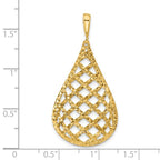 Leslie's 14K Polished and Diamond-cut Teardrop Pendant - Image 4