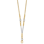 Leslie's 14K w/White RH Polished Fancy 2-Strand Oval Link Necklace - Image 2