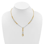 Leslie's 14K w/White RH Polished Fancy 2-Strand Oval Link Necklace - Image 3