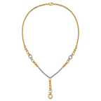 Leslie's 14K w/White RH Polished Fancy 2-Strand Oval Link Necklace - Image 4