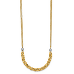 Leslie's 14K w/White RH Polished D/C 2-Strand Rolo Link Necklace - Image 2
