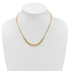 Leslie's 14K w/White RH Polished D/C 2-Strand Rolo Link Necklace - Image 3