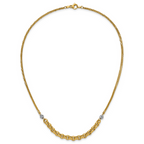 Leslie's 14K w/White RH Polished D/C 2-Strand Rolo Link Necklace - Image 4