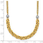 Leslie's 14K w/White RH Polished D/C 2-Strand Rolo Link Necklace - Image 5