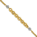 Leslie's 14K w/White Rhodium Polished D/C 2-Strand Rolo Link Bracelet