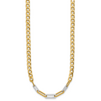 Leslie's 14K w/White RH Polished Curb and Paperclip Link Necklace - Image 2