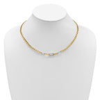 Leslie's 14K w/White RH Polished Curb and Paperclip Link Necklace - Image 3
