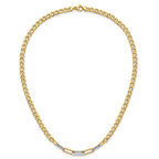 Leslie's 14K w/White RH Polished Curb and Paperclip Link Necklace - Image 4