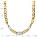 Leslie's 14K w/White RH Polished Curb and Paperclip Link Necklace - Image 5