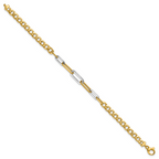 Leslie's 14K w/White Rhodium Polished Curb and Paperclip Link Bracelet - Image 2
