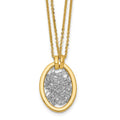 Leslie's 14K w/White RH Polished D/C Fancy Oval 2-Strand Necklace