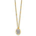 Leslie's 14K w/White RH Polished D/C Fancy Oval 2-Strand Necklace - Image 2
