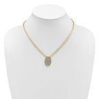Leslie's 14K w/White RH Polished D/C Fancy Oval 2-Strand Necklace - Image 3