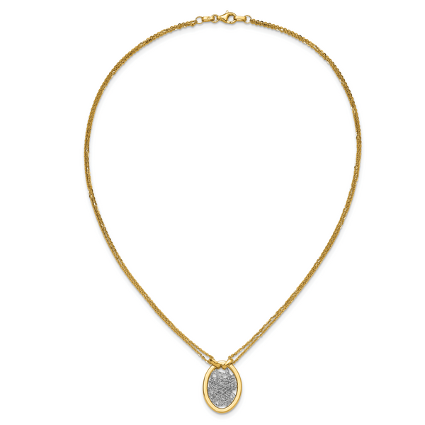 Leslie's 14K w/White RH Polished D/C Fancy Oval 2-Strand Necklace - Image 4