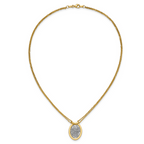 Leslie's 14K w/White RH Polished D/C Fancy Oval 2-Strand Necklace - Image 4