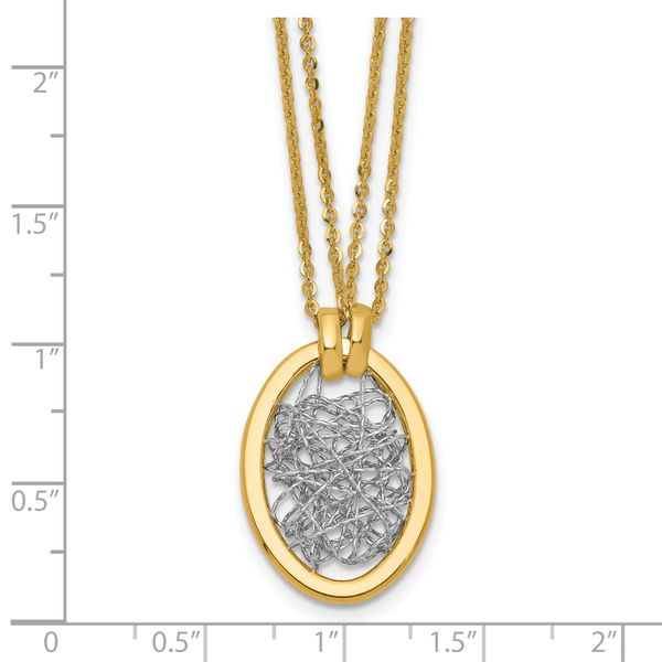 Leslie's 14K w/White RH Polished D/C Fancy Oval 2-Strand Necklace - Image 5