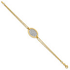Leslie's 14K w/White Rhodium Polished D/C Fancy Oval 2-Strand Bracelet - Image 2