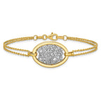 Leslie's 14K w/White Rhodium Polished D/C Fancy Oval 2-Strand Bracelet - Image 3