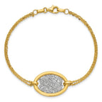 Leslie's 14K w/White Rhodium Polished D/C Fancy Oval 2-Strand Bracelet - Image 4