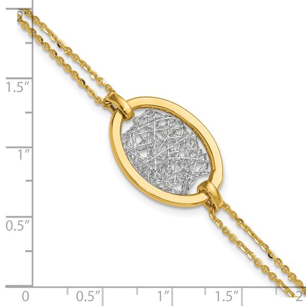 Leslie's 14K w/White Rhodium Polished D/C Fancy Oval 2-Strand Bracelet - Image 5