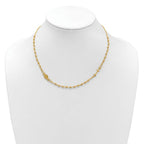 Leslie's 14K Polish/Dia-cut/Beaded Religious Rosary Style Necklace - Image 3