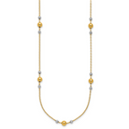 Leslie's 14K w/White Rhodium Polished / Beaded Station Necklace - Image 2