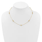 Leslie's 14K w/White Rhodium Polished / Beaded Station Necklace - Image 3