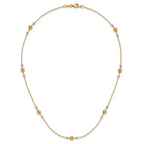 Leslie's 14K w/White Rhodium Polished / Beaded Station Necklace - Image 4