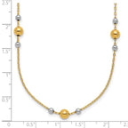 Leslie's 14K w/White Rhodium Polished / Beaded Station Necklace - Image 5