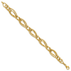 Leslie's 14K Polished and Textured Fancy Link Bracelet - Image 2