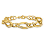 Leslie's 14K Polished and Textured Fancy Link Bracelet - Image 3