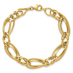 Leslie's 14K Polished and Textured Fancy Link Bracelet - Image 4