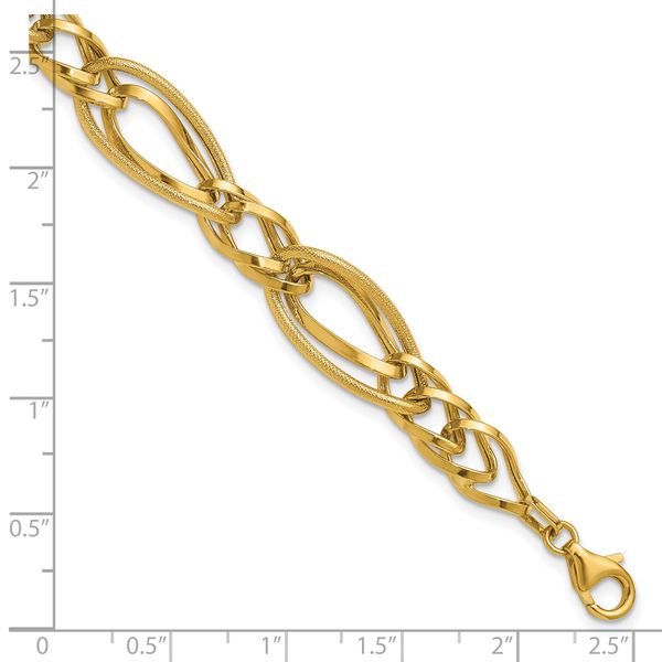 Leslie's 14K Polished and Textured Fancy Link Bracelet - Image 5