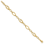 Leslie's 14K Polished and Wavy Textured Fancy Link Bracelet - Image 2