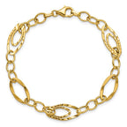 Leslie's 14K Polished and Wavy Textured Fancy Link Bracelet - Image 4