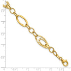 Leslie's 14K Polished and Wavy Textured Fancy Link Bracelet - Image 5