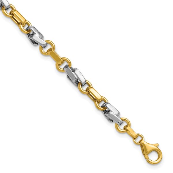 Leslie's 14K w/White Rhodium Polished Fancy Link Bracelet